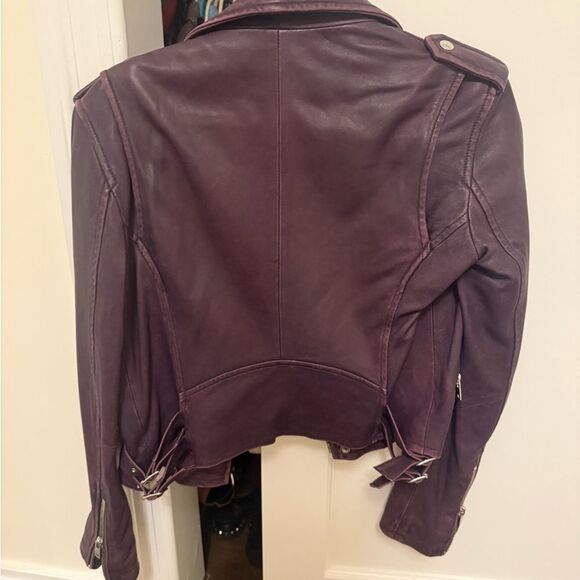 IRO Ashville Leather Jacket Size 40, Eggplant Color - Picture 4 of 4
